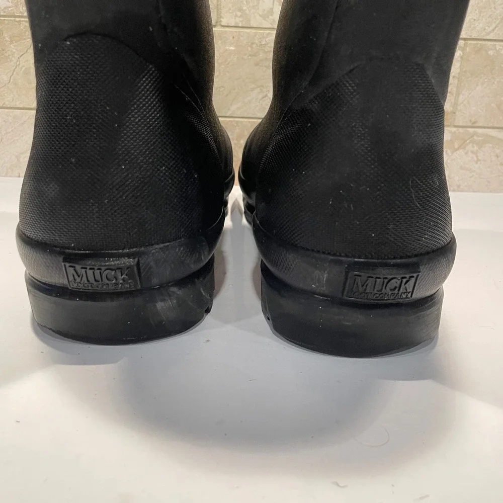 Muck Boot Company Chore Mens 10 Black Waterproof Rubber Neoprene Work Boots